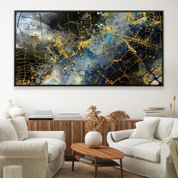 Abstracted Mapped Canvas Art 50 x 25cm / Rolled Prints Clock Canvas