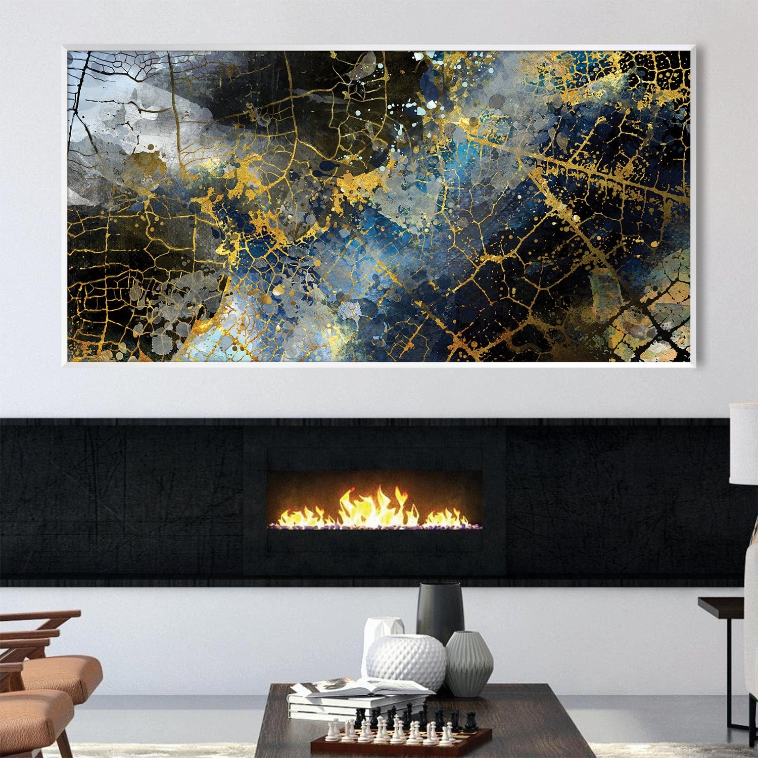 Abstracted Mapped Canvas Art Clock Canvas