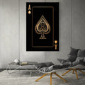 Ace Of Spades Gold Easy Build Frame Art Clock Canvas