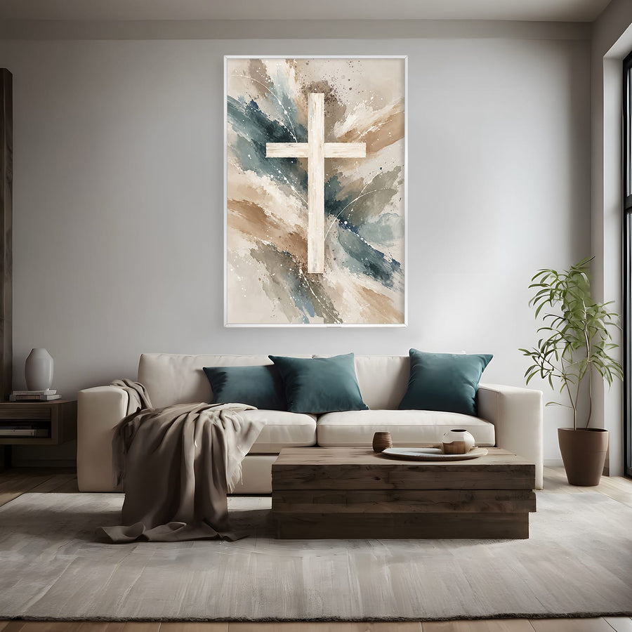 All Because of the Cross Canvas Art 12 x 18in / Canvas Clock Canvas