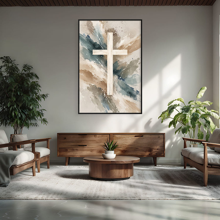 All Because of the Cross Canvas Art Clock Canvas