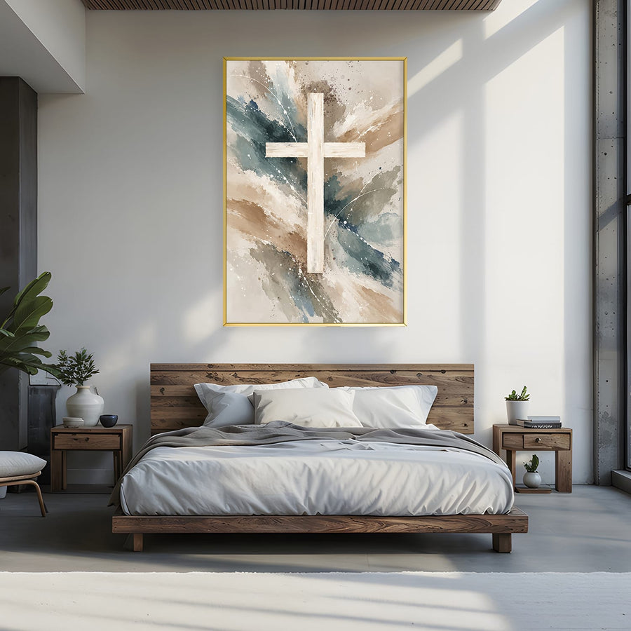 All Because of the Cross Canvas Art Clock Canvas