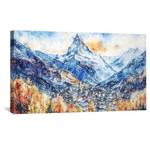 Alpine Haven Canvas Art Clock Canvas