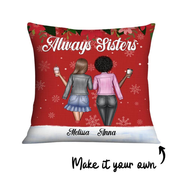 Always Sisters Cushion Customizer Square Cushion / Polyester Linen / 45 x 45cm Clock Canvas