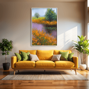 Amber and Lilac Haze Canvas Art Clock Canvas