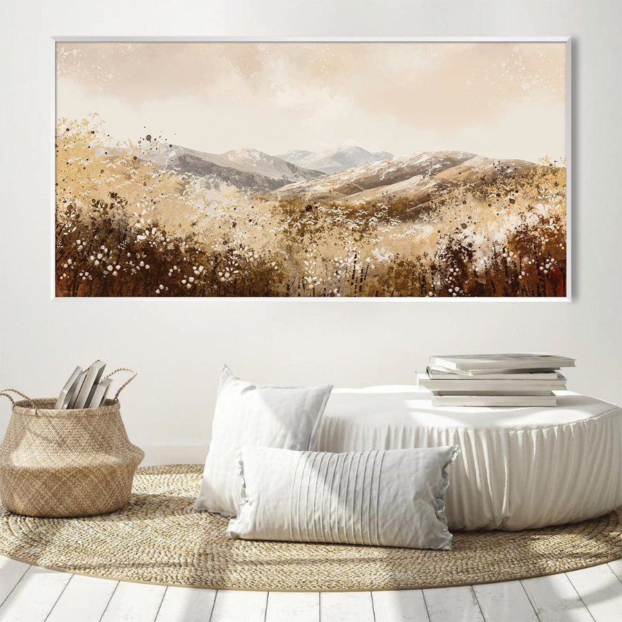 Amber Blooms Canvas Art Clock Canvas