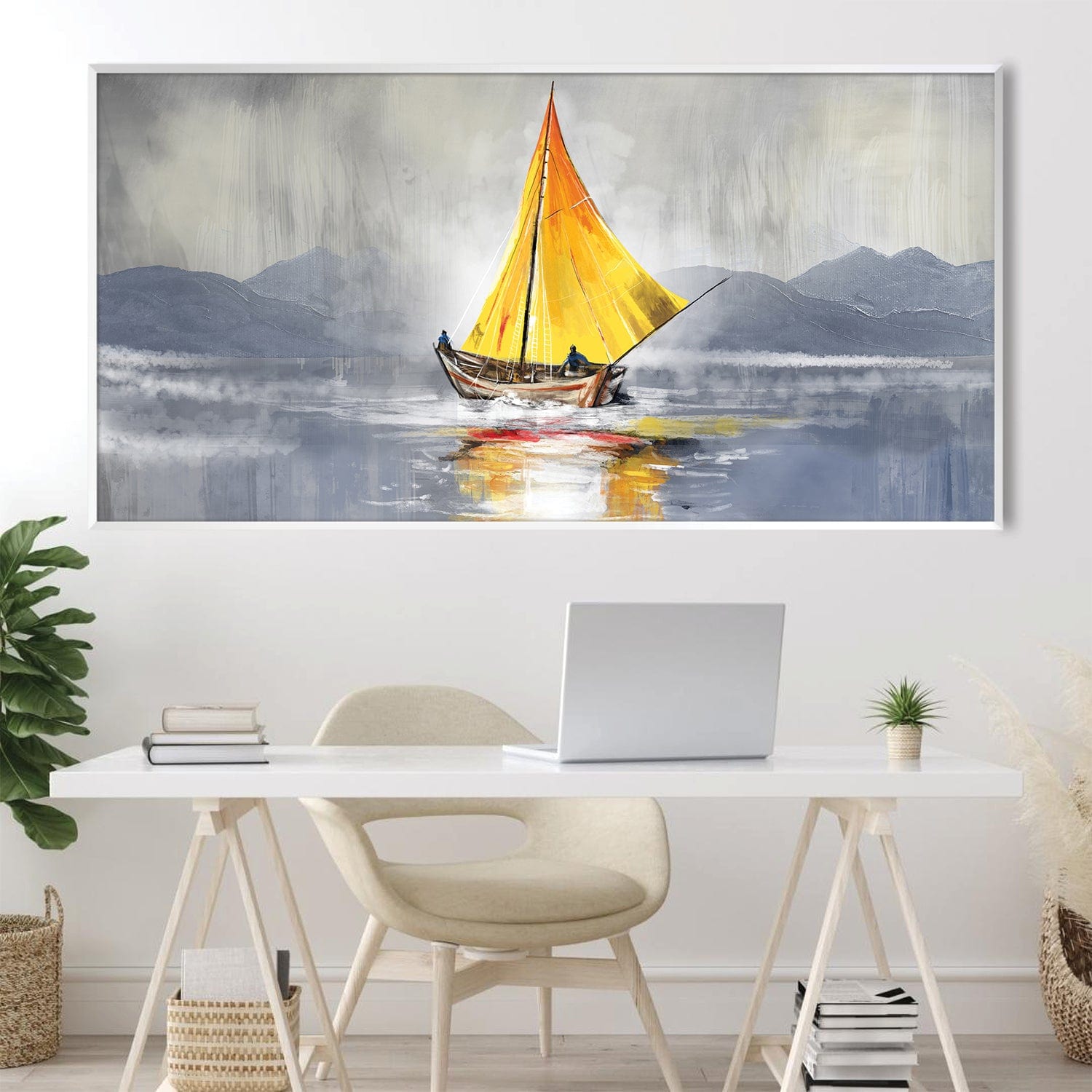 Amber Sail Canvas Art Clock Canvas