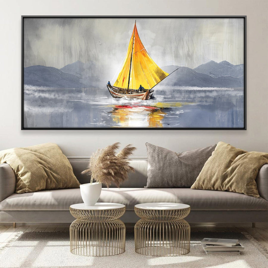 Amber Sail Canvas Art Clock Canvas