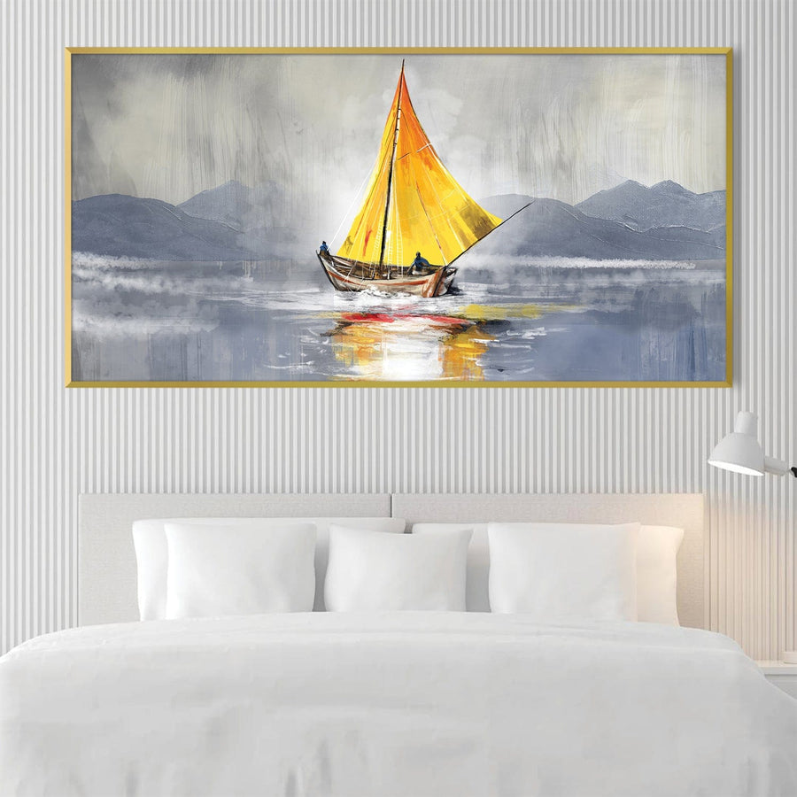 Amber Sail Canvas Art Clock Canvas