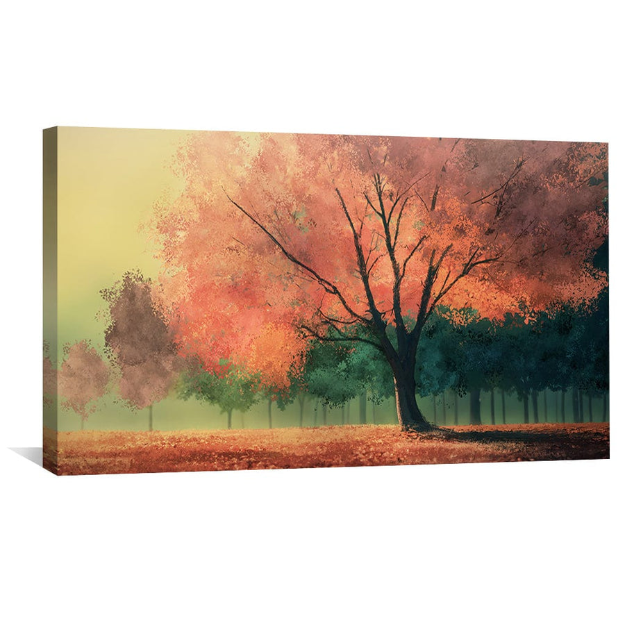 Amber Shades of Nature Canvas Art Clock Canvas