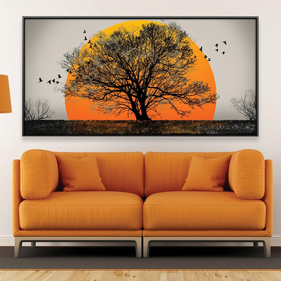 Amber Twilight Canvas Art Clock Canvas