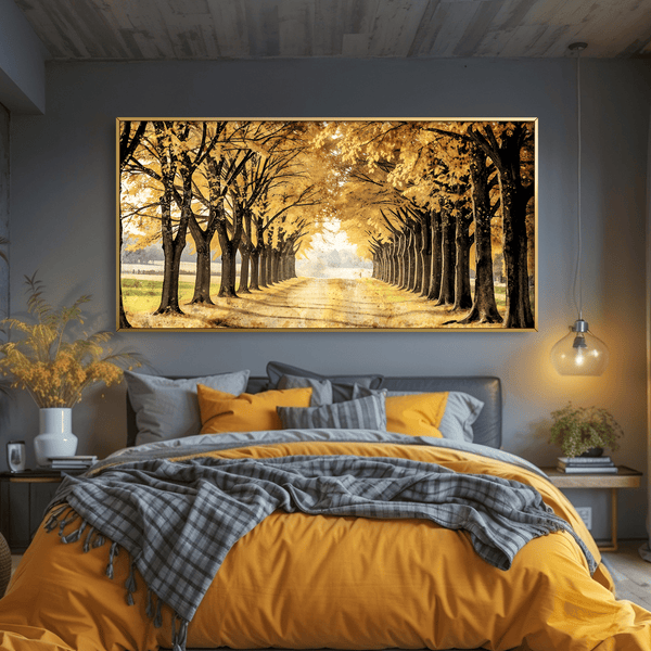 Amber Woven Path Canvas Art Clock Canvas