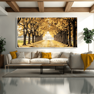 Amber Woven Path Canvas Art Clock Canvas