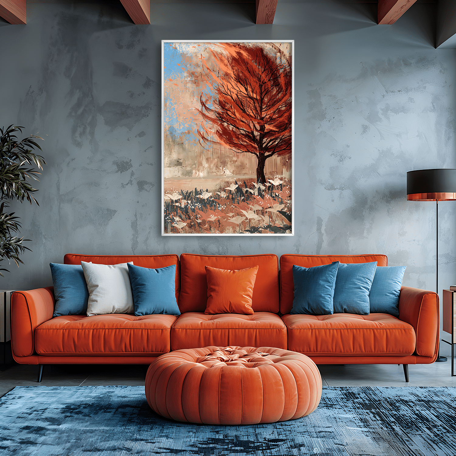 Amberwind Meadow Canvas Art Clock Canvas