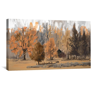 Among the Maples Canvas Art Clock Canvas