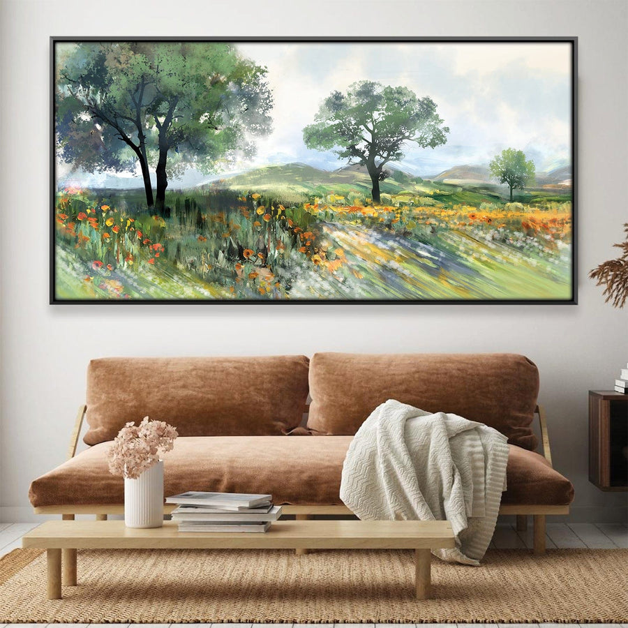 Among the Spring Hills Canvas Art 20 x 10in / Canvas Clock Canvas