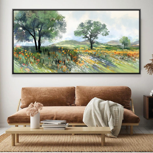 Among the Spring Hills Canvas Art 20 x 10in / Canvas Clock Canvas