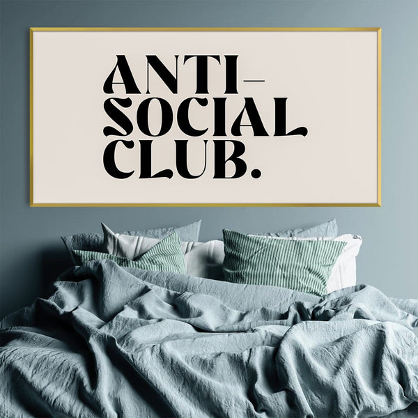 Anti-Social Club Canvas Art Clock Canvas