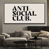 Anti-Social Club Canvas Art Clock Canvas