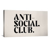 Anti-Social Club Canvas Art Clock Canvas
