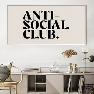 Anti-Social Club Canvas Art Clock Canvas