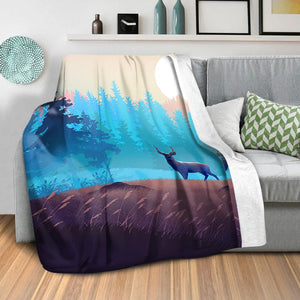 Antlers in the Forest Blanket Blanket Clock Canvas