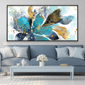 Aqua Lustered Canopy Canvas Art Clock Canvas