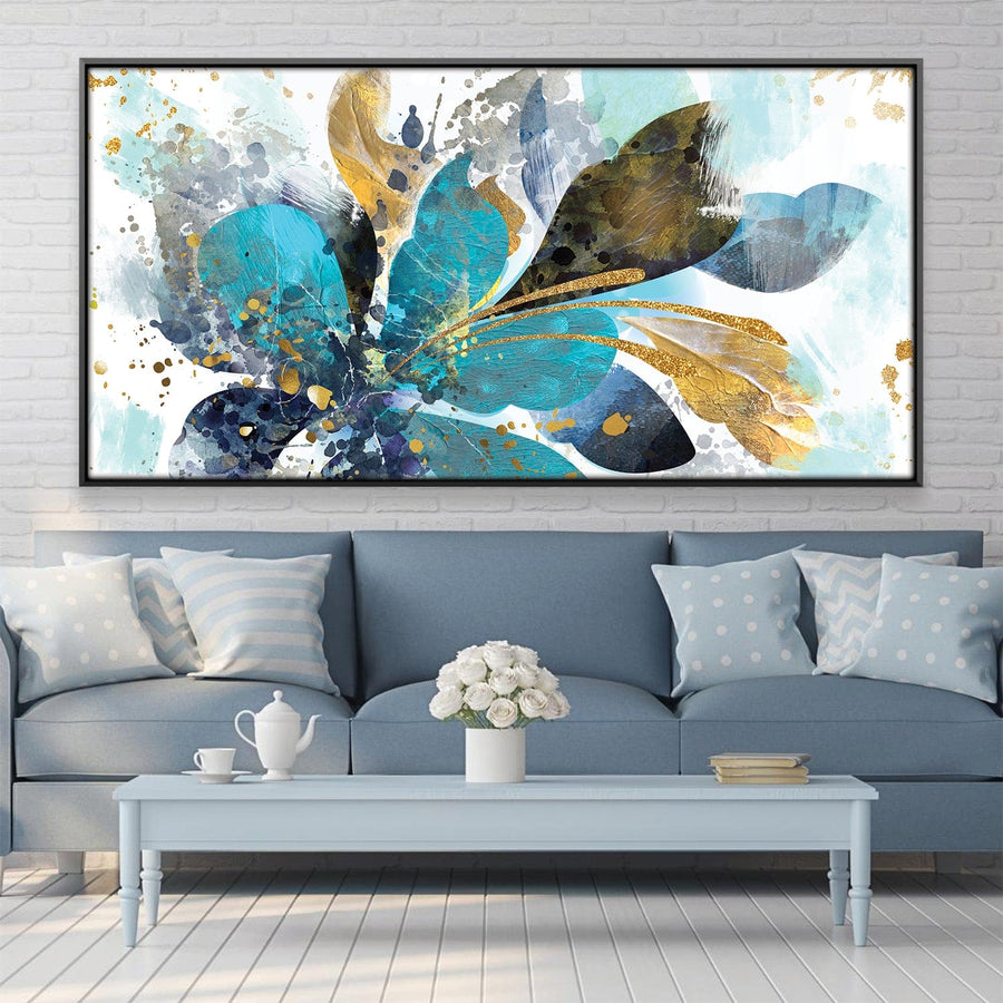 Aqua Lustered Canopy Canvas Art Clock Canvas
