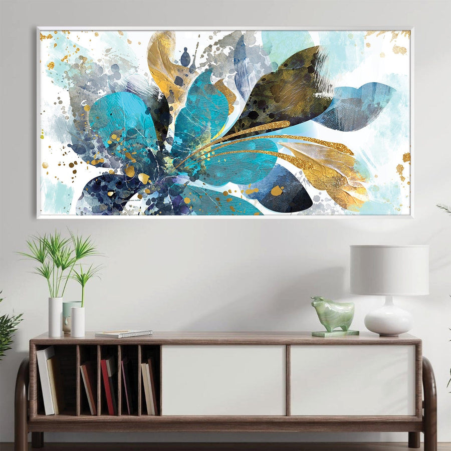 Aqua Lustered Canopy Canvas Art Clock Canvas