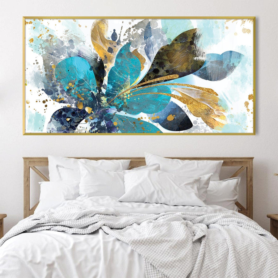 Aqua Lustered Canopy Canvas Art Clock Canvas