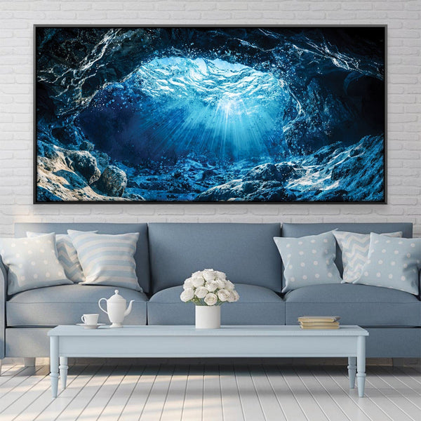 Aquatic Cavern Canvas Art 20 x 10in / Canvas Clock Canvas