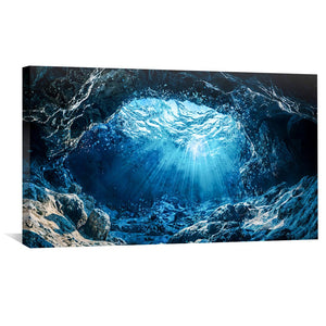 Aquatic Cavern Canvas Art Clock Canvas