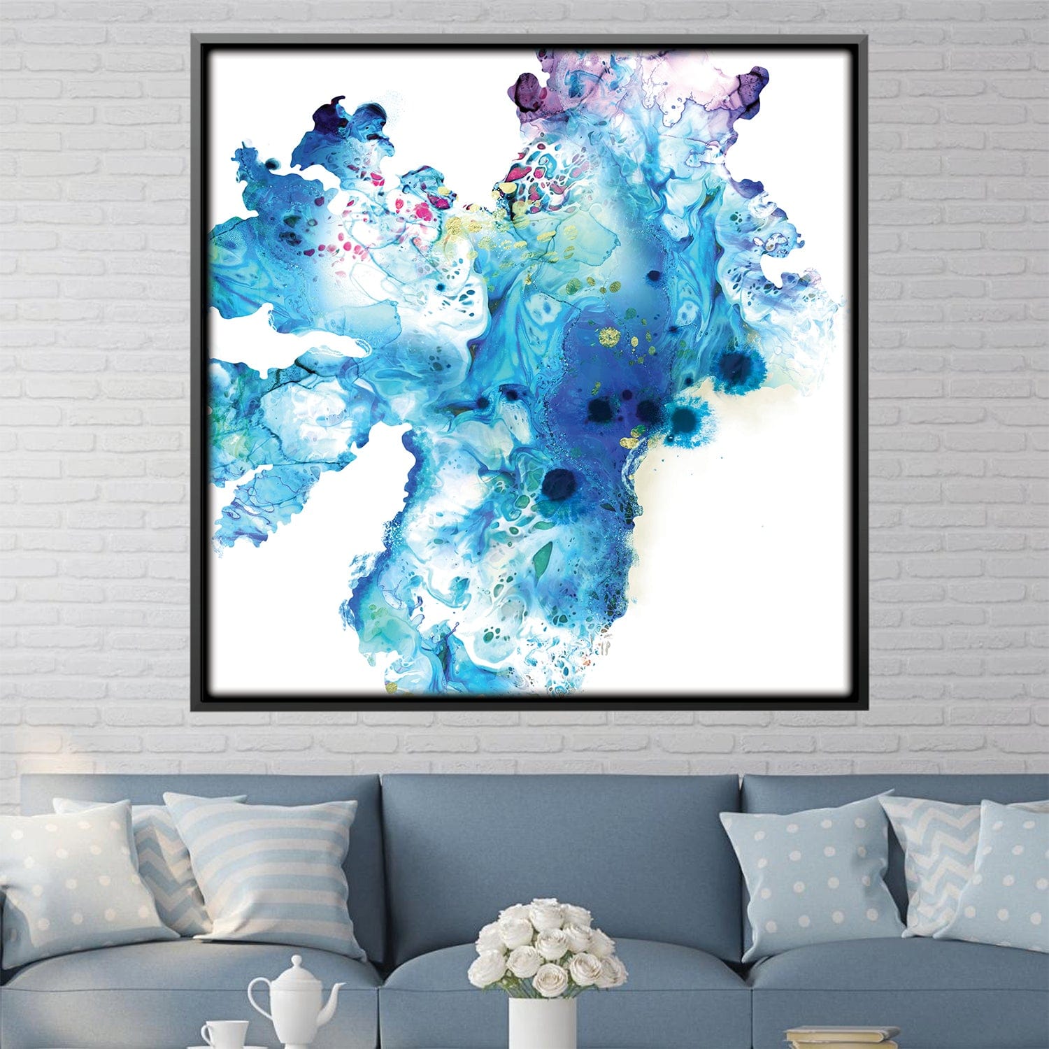 Aquatic Depth Canvas Art Clock Canvas