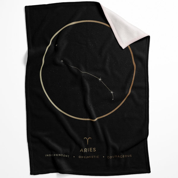 Aries Traits Gold Blanket Blanket 75 x 100cm Clock Canvas