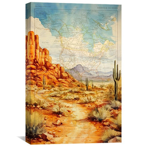 Arizona Desert Canvas Art Clock Canvas