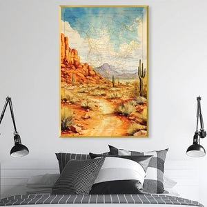 Arizona Desert Canvas Art Clock Canvas