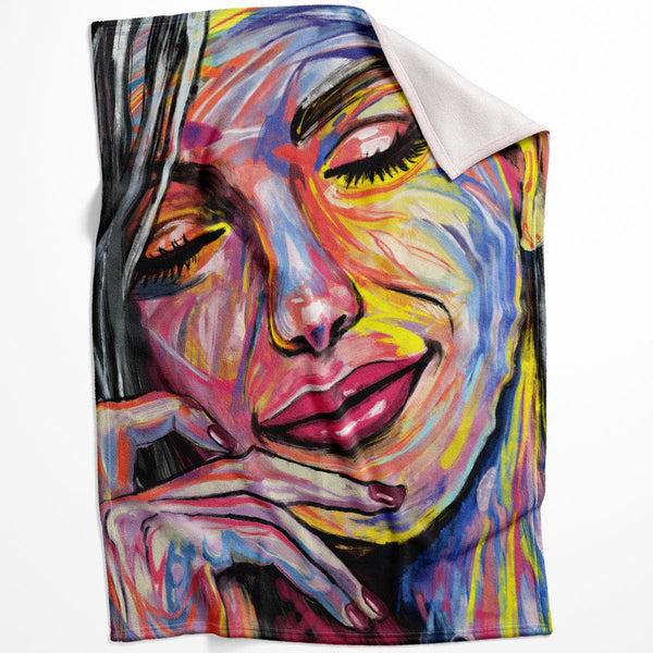 Artistic Woman Blanket Blanket 75 x 100cm Clock Canvas