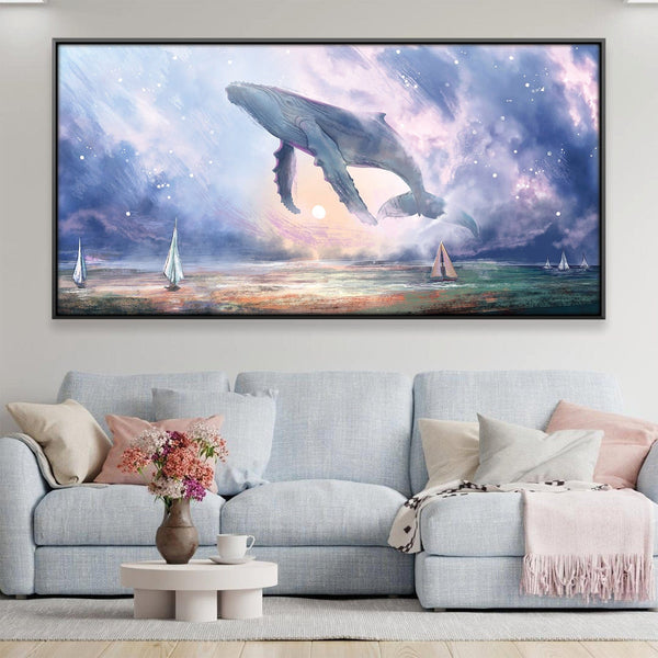 Astral Whale Canvas Art Clock Canvas