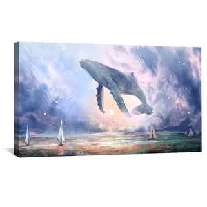 Astral Whale Canvas Art Clock Canvas