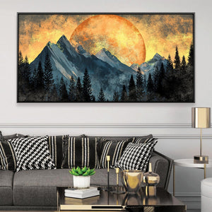 Auric Peaks Canvas Art 20 x 10in / Canvas Clock Canvas