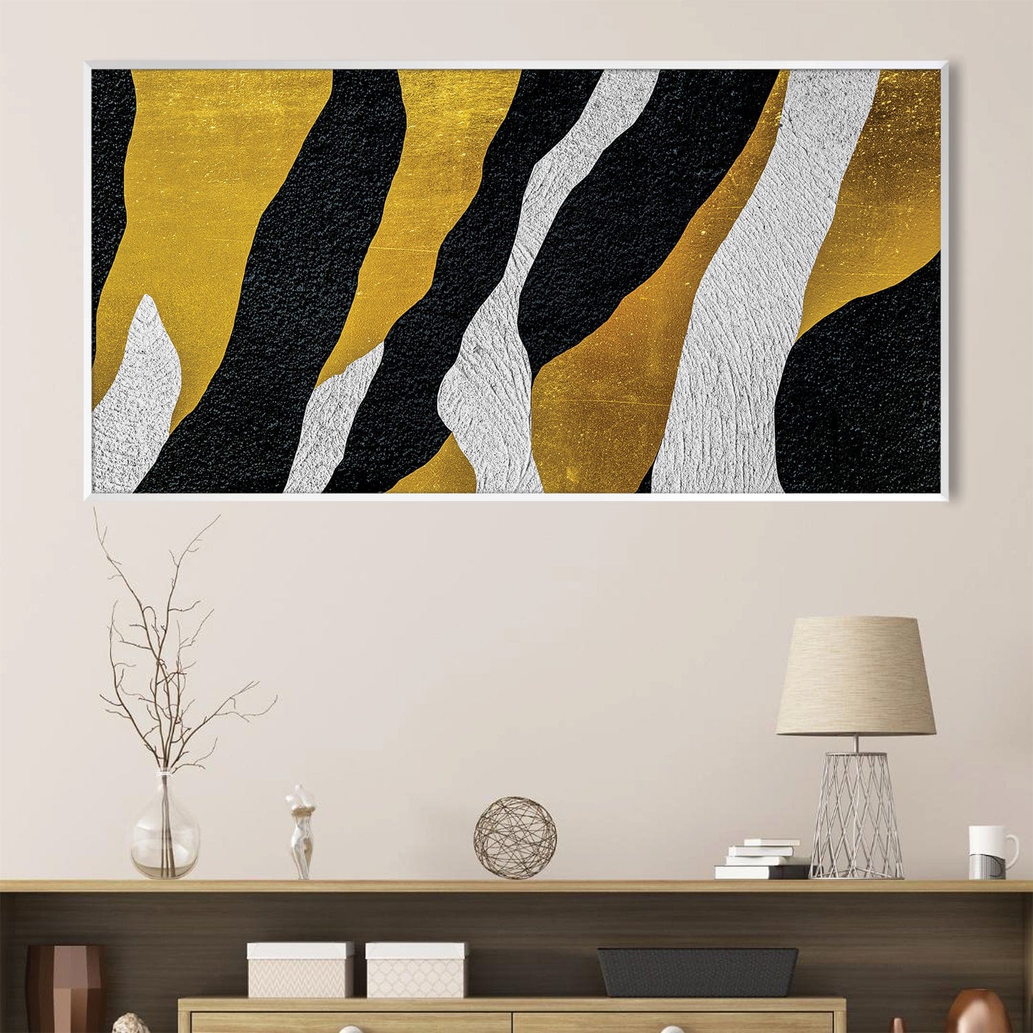 Auric Waves Canvas Art Clock Canvas