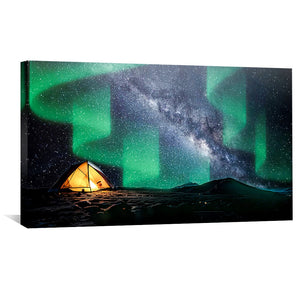 Aurora Camp Canvas Art Clock Canvas