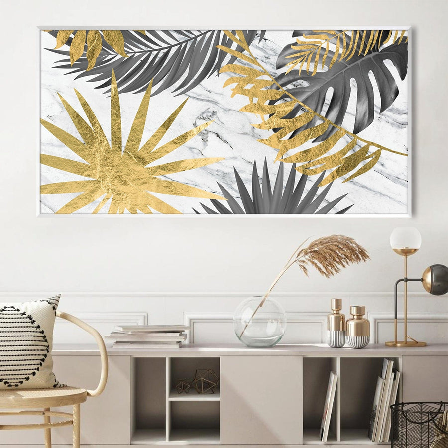 Aurum Foliage Canvas Art Clock Canvas