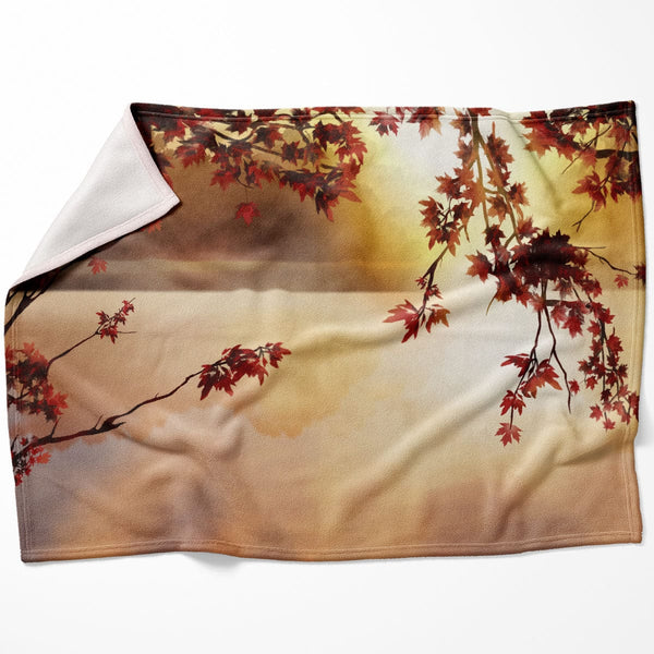 Autumn Lake Blanket Blanket 75 x 100cm Clock Canvas