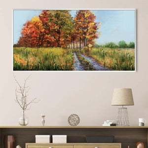 Autumn Pathway Canvas Art Clock Canvas