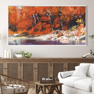 Autumn River Canvas Art Clock Canvas