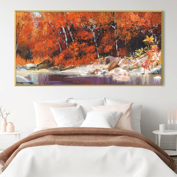 Autumn River Canvas Art Clock Canvas