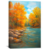 Autumn Riverbank Canvas Art Clock Canvas