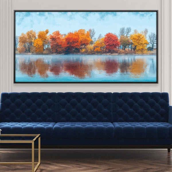 Autumn's Mirror Canvas Art 20 x 10in / Canvas Clock Canvas