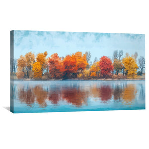 Autumn's Mirror Canvas Art Clock Canvas